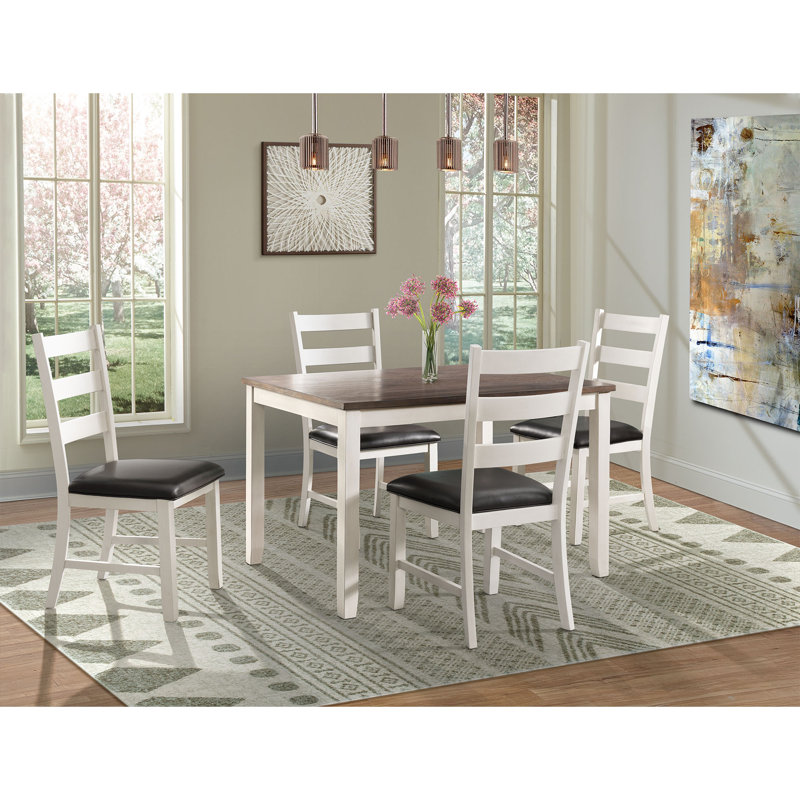 Beaubien Acacia Solid Wood Breakfast Nook Dining Set